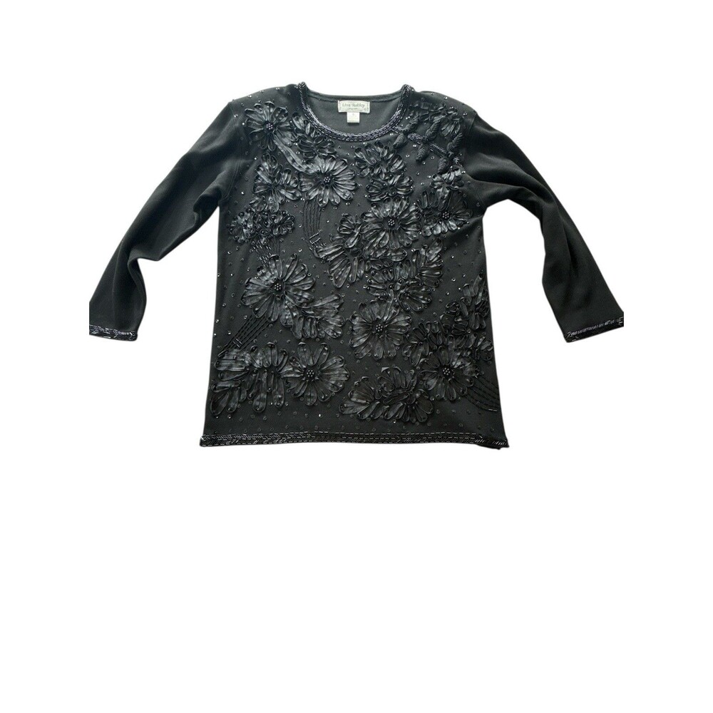Women’s Vintage Lisa Ashley Floral Sequin Sweater Size Small